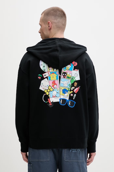 Converse mikina na zips bavlnená x HELLO KITTY čierna CVM5H504