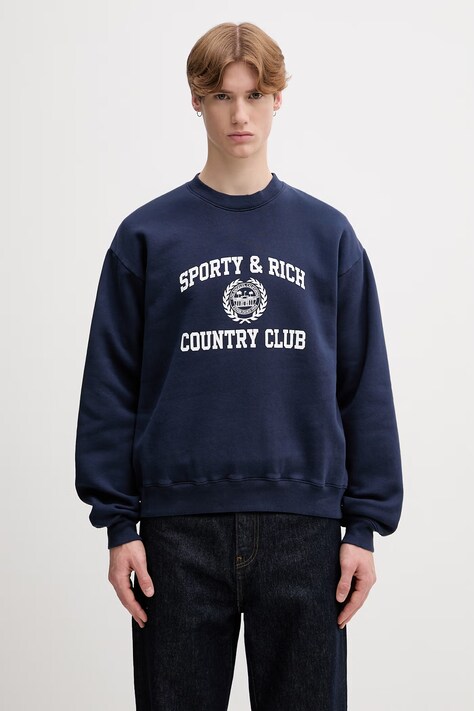 Sporty & Rich Varsity Crest кофта бавовняна темно-синя ST09876218BL106