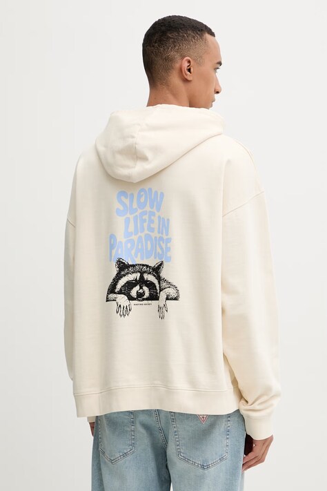 Kaotiko bluza z kapturem bawełniana beżowa AS052-01-G002