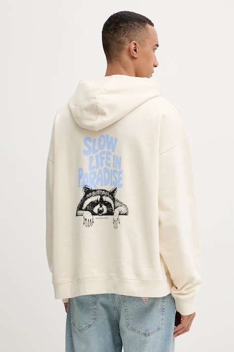 Kaotiko bluza z kapturem bawełniana beżowa AS052-01-G002