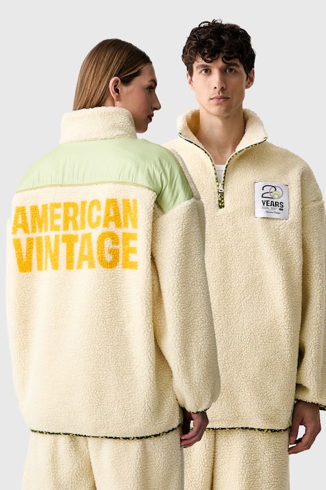 American Vintage μπλούζα oversize μπεζ HOK03B20