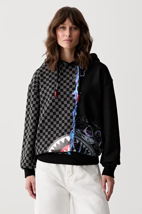 Sprayground bluza z kapturem bawełniana czarna SP404