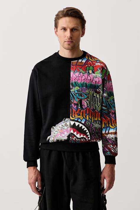 Sprayground bluza oversize bawełniana czarna SP370
