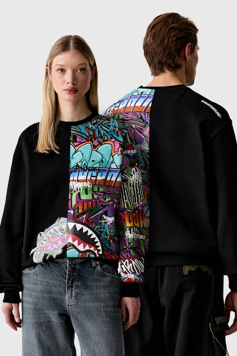 Sprayground bluza oversize bawełniana czarna SP370