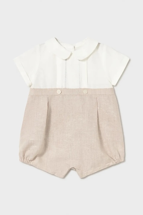 Mayoral Newborn ромпер для младенцев с добавлением льна бежевый 1604