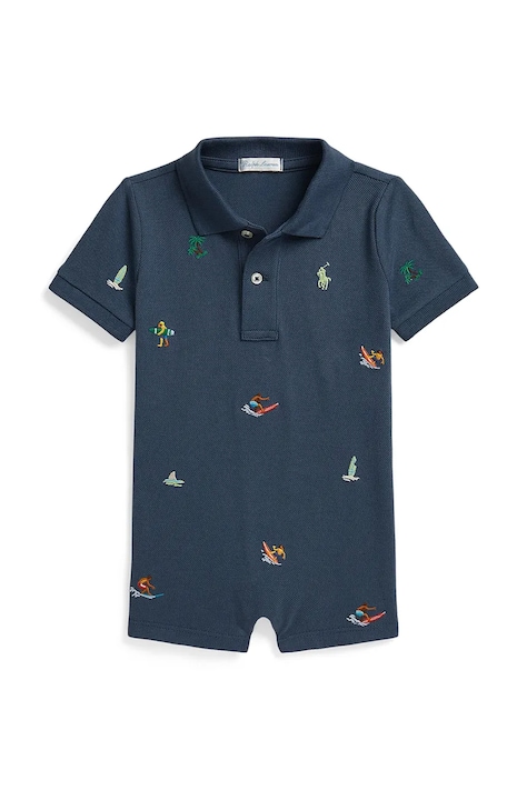 Polo Ralph Lauren rampers niemowlęcy bawełniany niebieski 320B14128001
