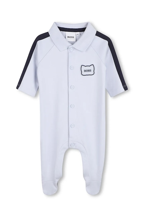 BOSS rampers niemowlęcy bawełniany niebieski J53041