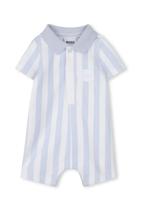 BOSS rampers niemowlęcy bawełniany niebieski J53032