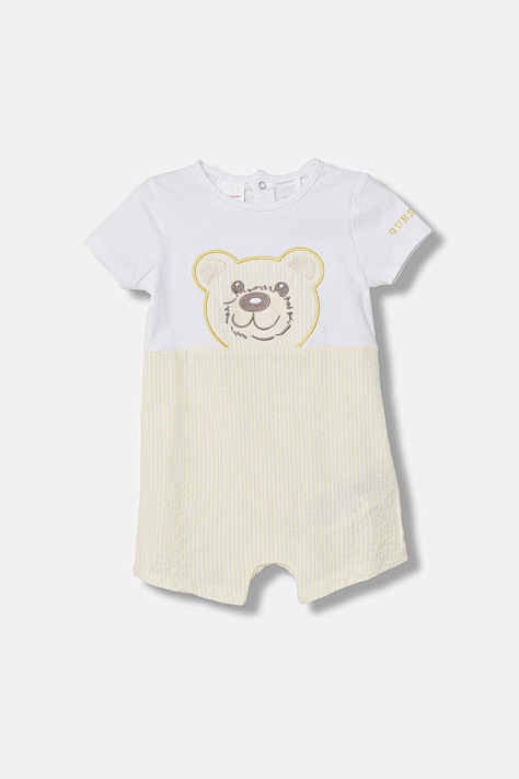 Guess rampers niemowlęcy bawełniany żółty P6GG01 K6YW4