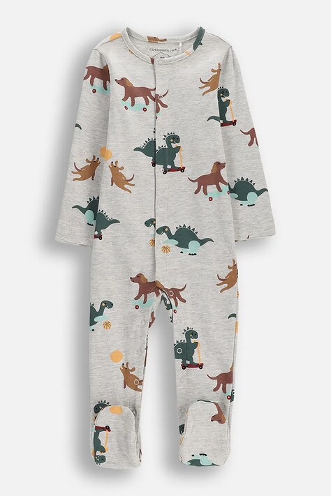 Coccodrillo kombinezon za djecu od pamuka sivi HEY LETS PLAY BOY NEWBORN
