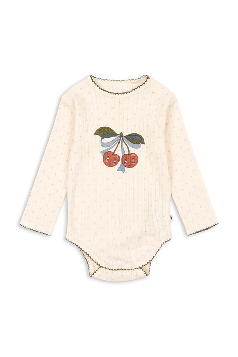 Konges Sløjd body bawełniane niemowlęce MINNIE BODY GOTS KS105002