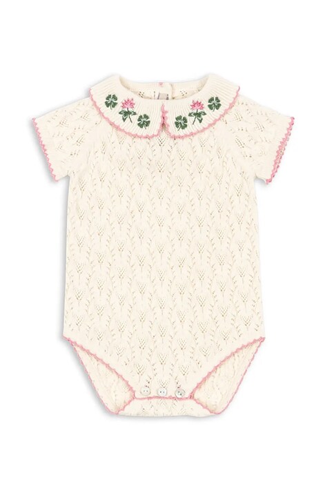 Konges Sløjd body z domieszką wełny niemowlęce ROSIER ROMPER KS105060