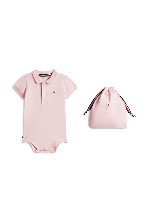 Tommy Hilfiger body dziecięce bawełniane różowe KN0KN02372