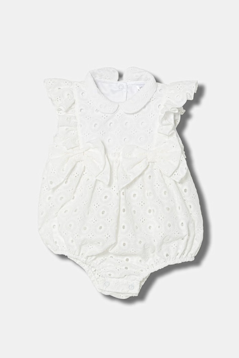 Jamiks бебешки гащеризон памучен NUBBI бял JLI025