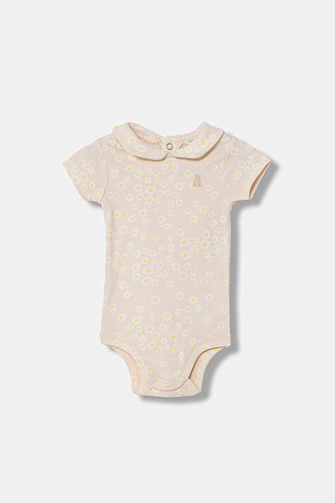 United Colors of Benetton body za dojenčke bombažen bež 30NDAB00Y