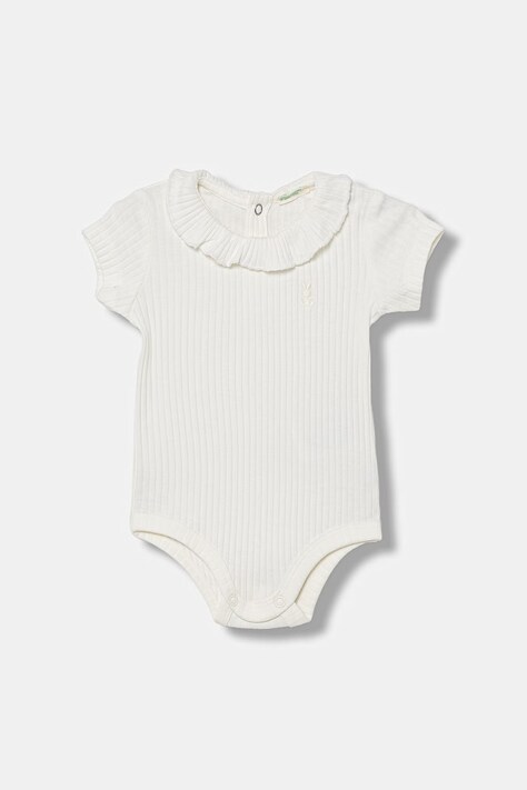 United Colors of Benetton body dziecięce bawełniane z elastanem białe 3F1EAB00V