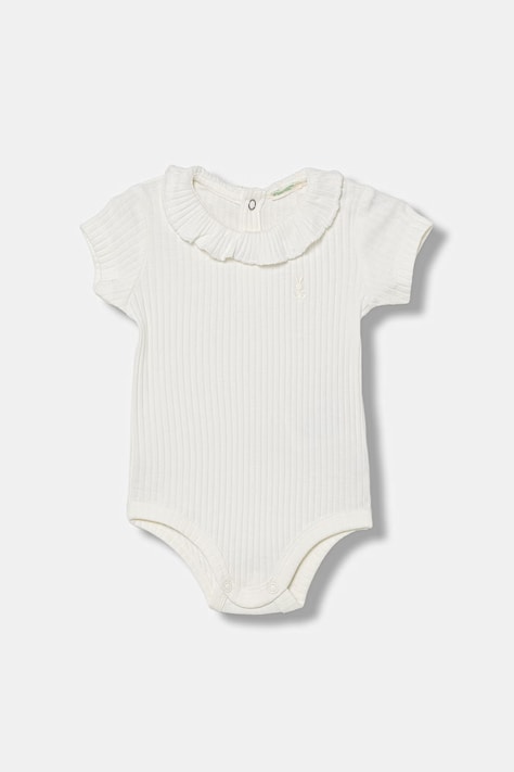 United Colors of Benetton body dziecięce bawełniane z elastanem białe 3F1EAB00V