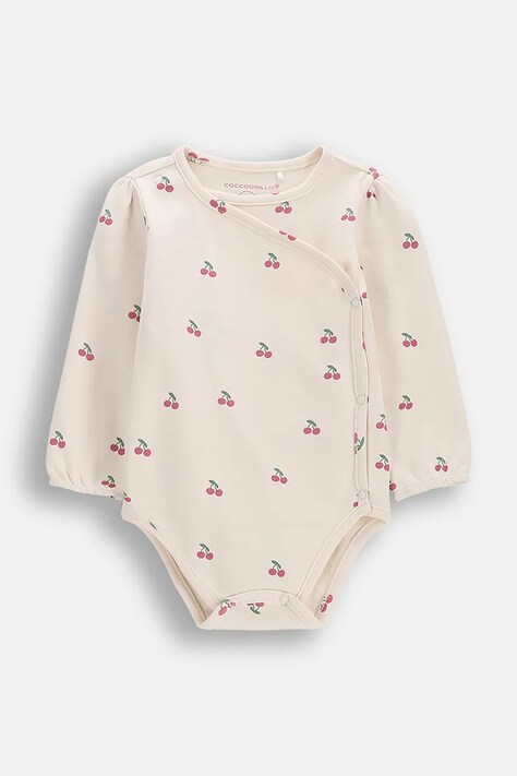Coccodrillo body niemowlęce bawełniane beżowe HELLO LITTLE GIRL NEWBORN
