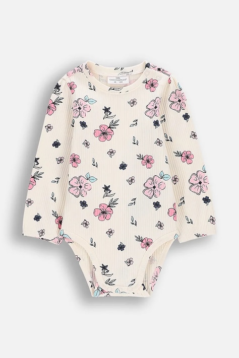 Coccodrillo body dziecięce bawełniane beżowe FANTASY SPRING GIRL NEWBORN