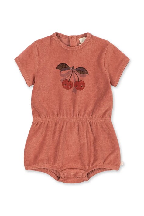 Konges Sløjd rampers dziecięcy bawełniany ITTY ROMPER GOTS różowy KS105423