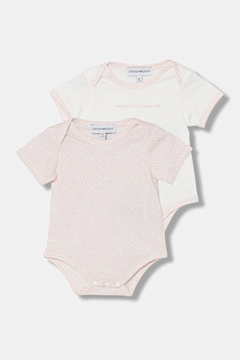 Emporio Armani body dziecięce bawełniane 2-pack różowe EY000010 AF22049