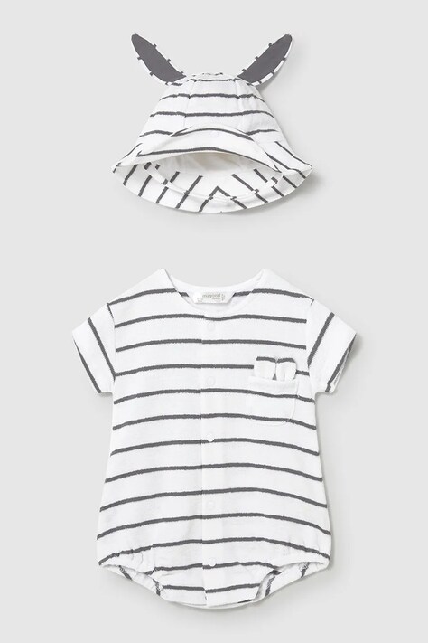 Mayoral Newborn rampers i kapelusz niemowlęcy 1606