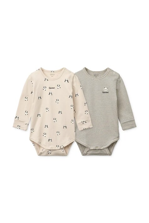 Liewood body niemowlęce Yanni Grow Printed LS Bodystocking 2-pack LW20676