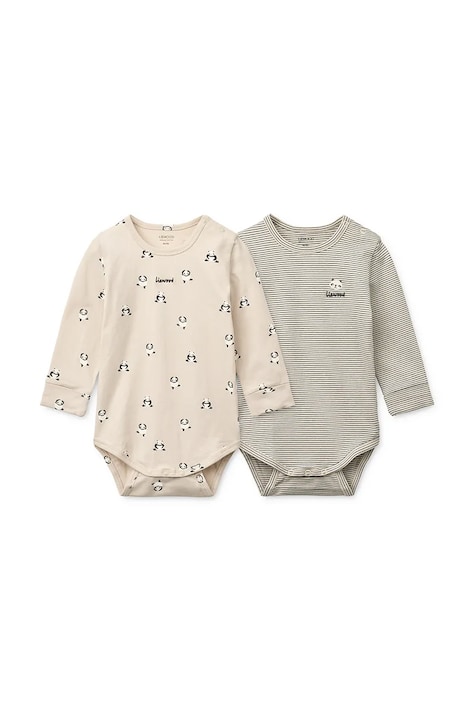 Liewood body niemowlęce Yanni Grow Printed LS Bodystocking 2-pack LW20676