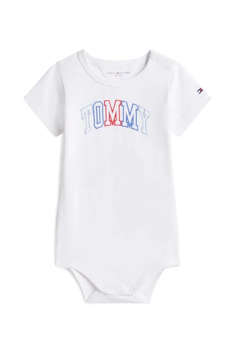 Tommy Hilfiger body niemowlęce z bawełną białe KN0KN02369