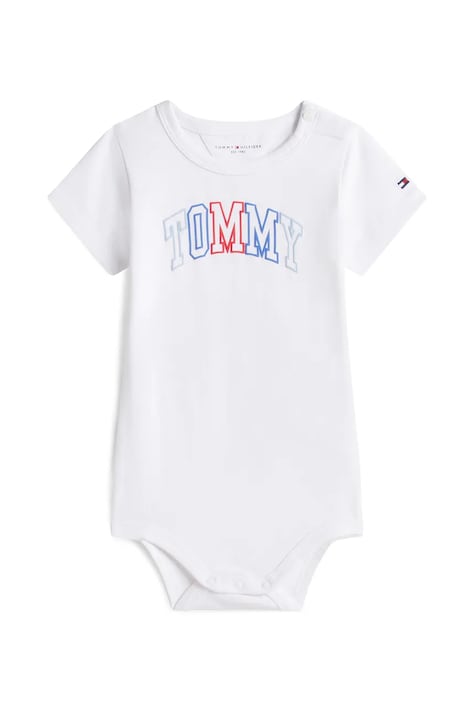 Tommy Hilfiger body niemowlęce z bawełną białe KN0KN02369