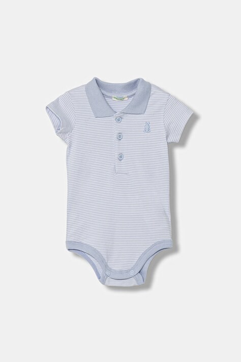 United Colors of Benetton body niemowlęce bawełniane z elastanem niebieskie 32TDAB00W