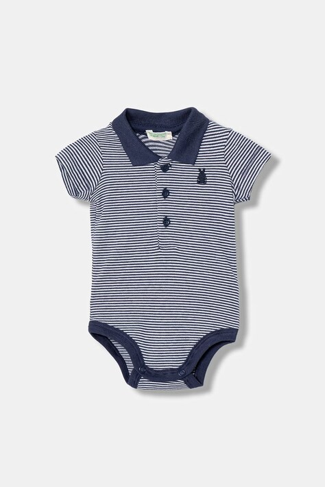 United Colors of Benetton body niemowlęce bawełniane z elastanem granatowe 32TDAB00W