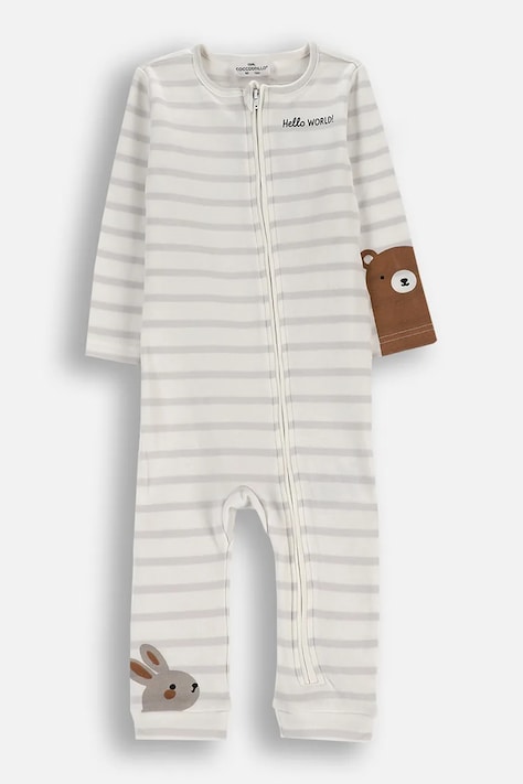 Coccodrillo rugdalózó gyerek pamut bézs HELLO WORLD UNISEX NEWBORN