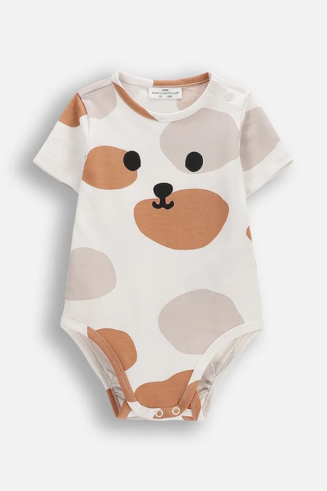 Coccodrillo body otroški bombažen bež HELLO WORLD UNISEX NEWBORN