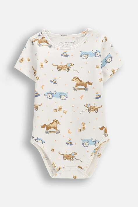 Coccodrillo body dziecięce bawełniane beżowe MORE FUN BOY NEWBORN