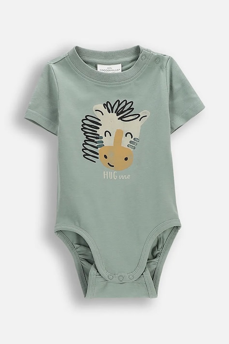 Coccodrillo body dojčenské bavlnené zelené I HUG YOU BOY NEWBORN