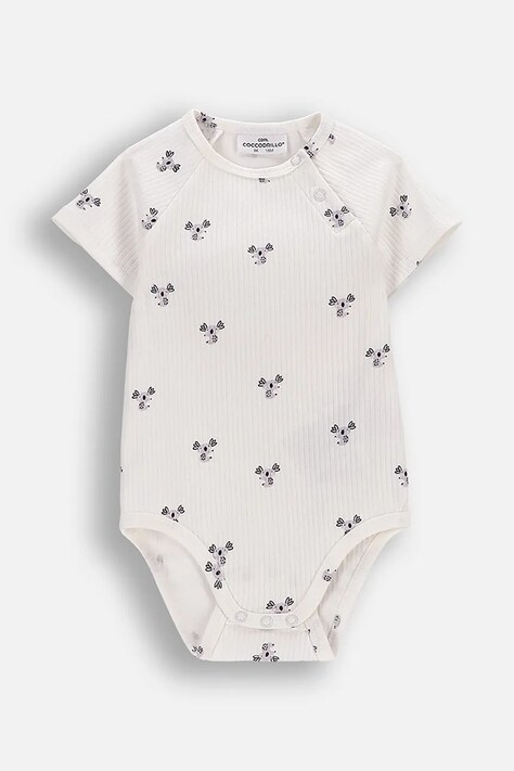 Coccodrillo body niemowlęce z bawełną beżowe SMILE UNISEX NEWBORN