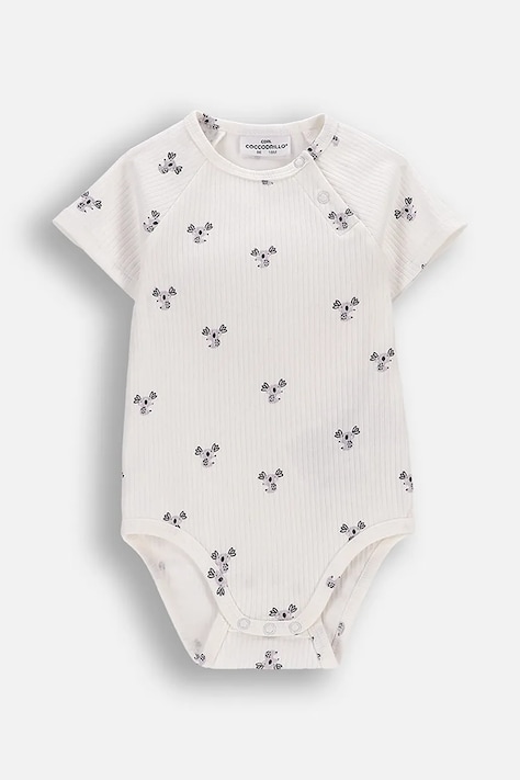 Coccodrillo body pentru bebeluși cu bumbac bej SMILE UNISEX NEWBORN