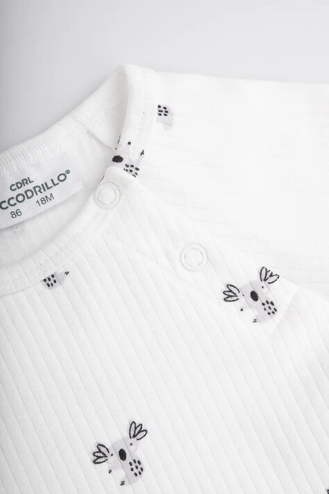 Coccodrillo body niemowlęce z bawełną beżowe SMILE UNISEX NEWBORN