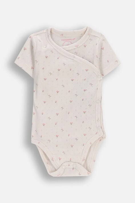 Coccodrillo κορμάκι βρεφικό βαμβακερό μπεζ TULIP MODE GIRL NEWBORN