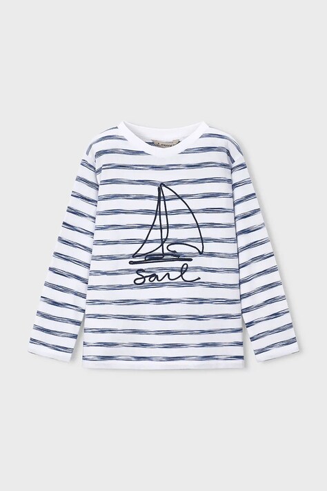 Mayoral longsleeve bawełniany dziecięcy kolor biały wzorzysty 3083