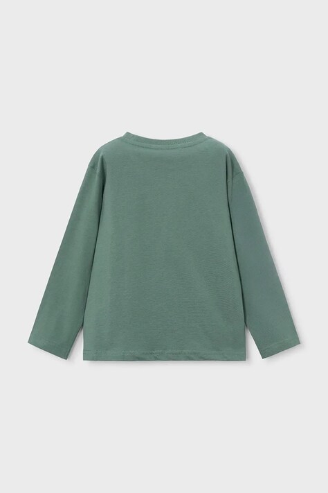Mayoral longsleeve bawełniany dziecięcy kolor zielony z nadrukiem 3084