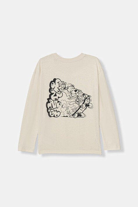 Puma longsleeve bawełniany dziecięcy MID90s kolor beżowy z nadrukiem 691745