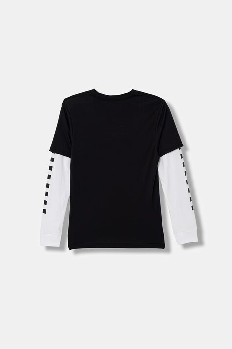 Vans longsleeve bawełniany dziecięcy kolor czarny wzorzysty VN0A49OYY281