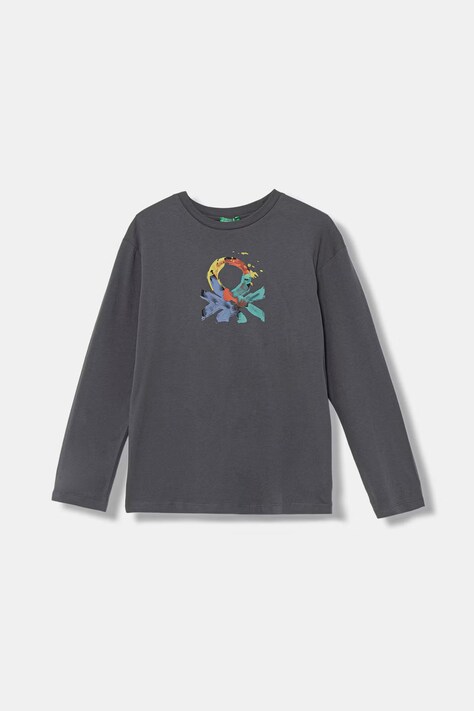 United Colors of Benetton longsleeve dziecięcy bawełniany niebieski 3I1XC10S2