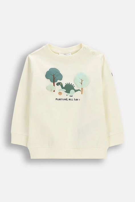 Majica kratkih rukava za bebe Coccodrillo boja: bež, s uzorkom, HEY LET S PLAY BOY NEWBORN