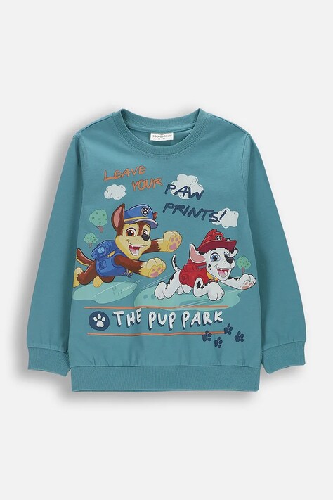 Coccodrillo majica dugih rukava za djecu od pamuka tirkizna LICENCE BOY