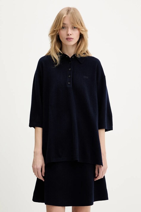 Gestuz sukienka wełniana kolor niebieski mini rozkloszowana 10910843