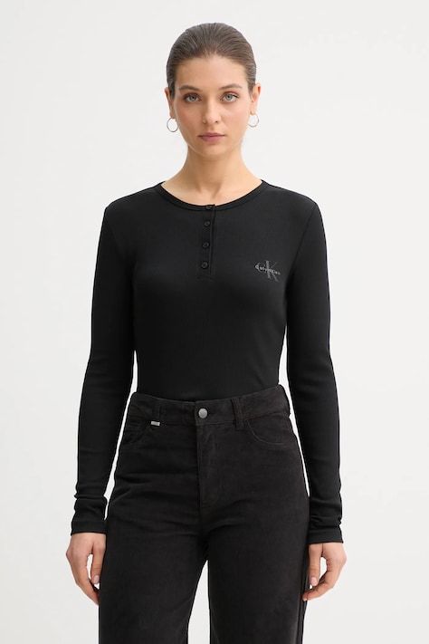 Calvin Klein Jeans longsleeve kolor czarny LV047E201G