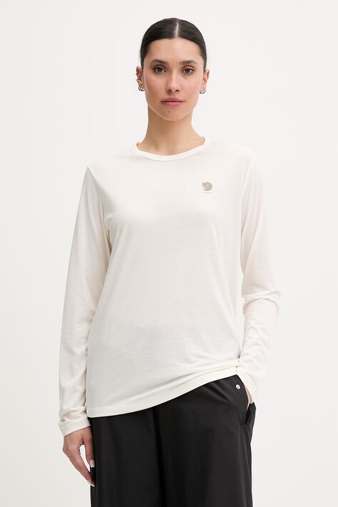 Fjallraven longsleeve damskie z lyocellem High Coast beżowe F14600276